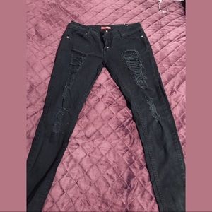 Black ripped jeans